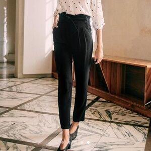 Sezane Austin Trousers Noir Uni - Size 42